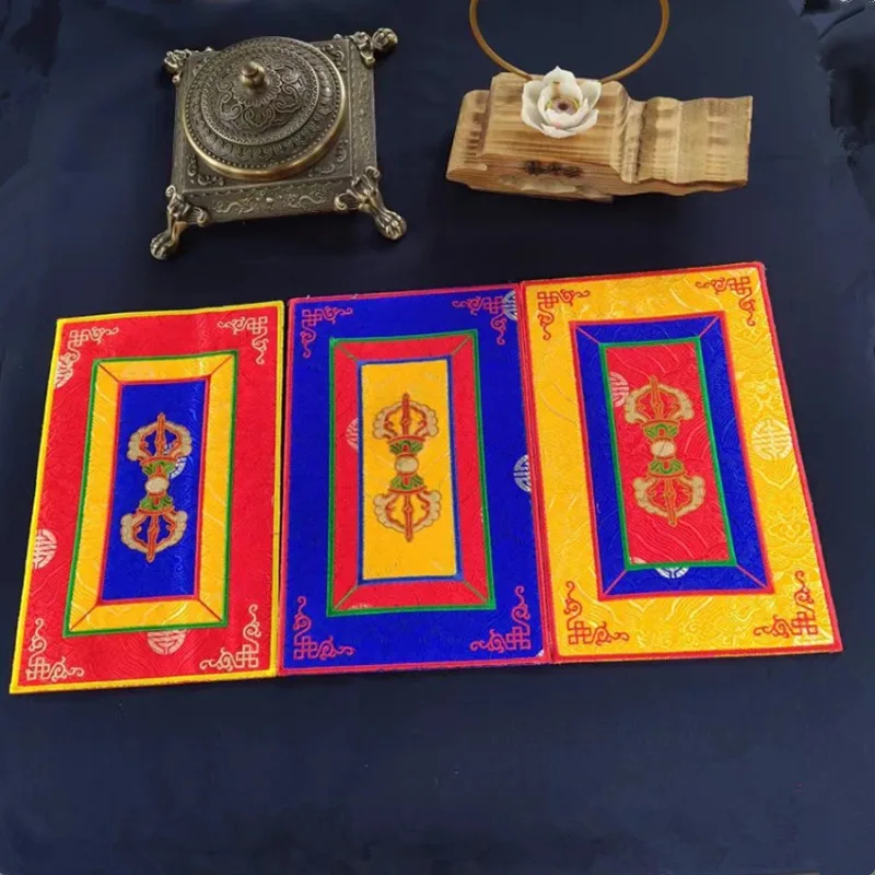 Nepal Hand Embroidered Tibetan Cloth Mat Incense Supplies Enshrine Vessel Tablecloth Pad Indoor Temple Buddha Decoration Items