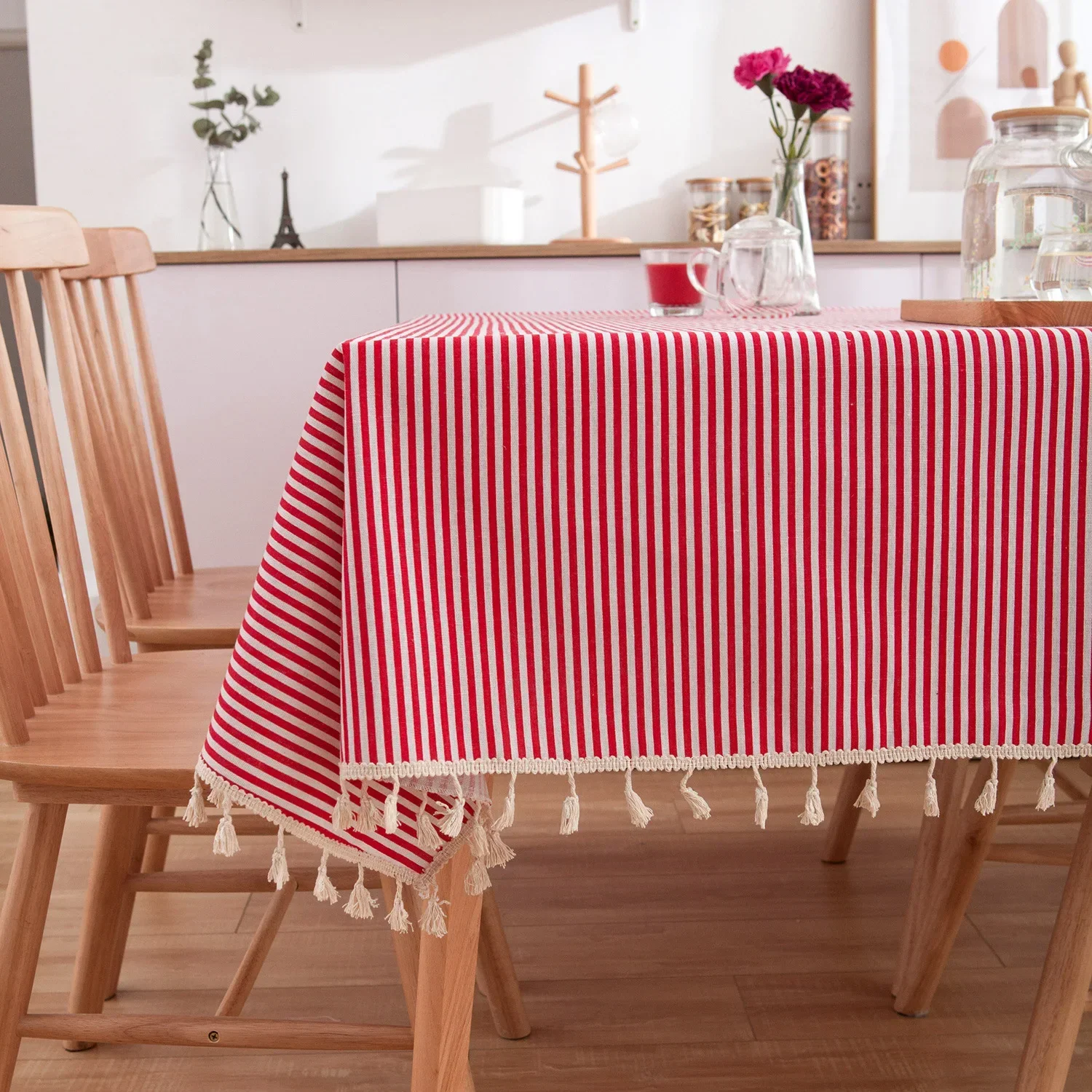 CLT8065 Blue daisy print small fresh countryside tablecloth home cover towel 2