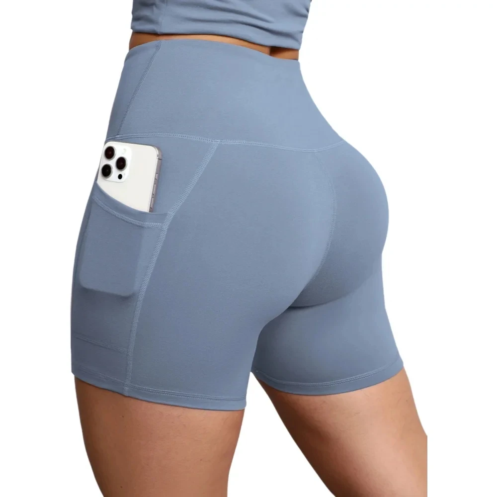 Women High Waist Pocket Yoga Sport Biker Shorts Leggings For Fitness Lift Hips Running Workout Yoga Pant