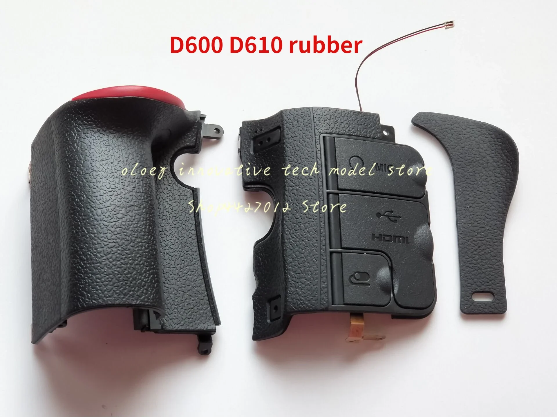 Original A Set of 3PCS Nikon D600 D610 Camera Front Grip USB RUBBER Body Bottom Rubber Cover Unit Hand Part +Tape camera repair parts