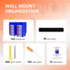 LEADLOONG Durable Wall Mount Organization 49.7*11.4 CM/19.6*4.5 INCH Metal Pegboard For Parts Bin Organizer 6