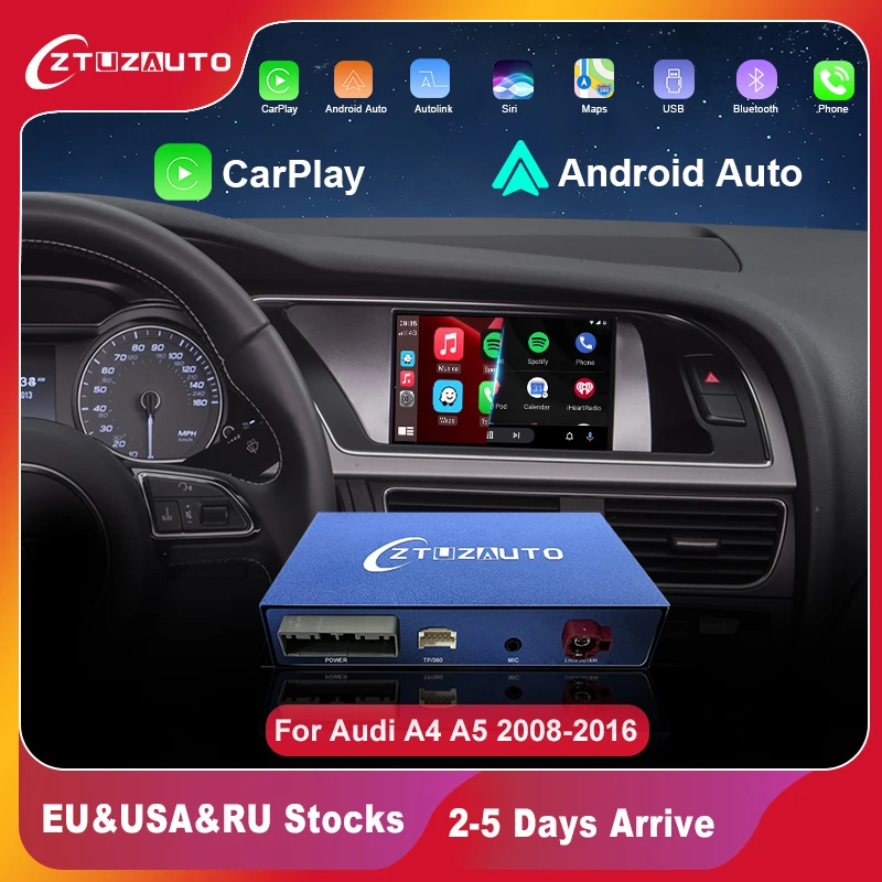 

Wireless Apple CarPlay Android Auto Interface for Audi A4 A5 2008-2016, with Mirror Link AirPlay Car Play Functions