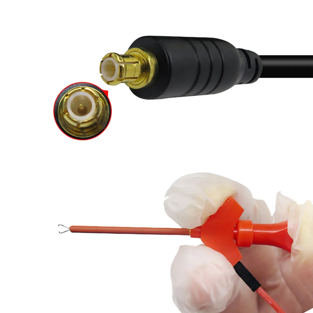 프로브 테스트 훅 오실로스코프 디버깅용 MCX 테스트 프로브 플러그인 MCX 커넥터 완전 차폐형 납땜 BNC 커넥터 검정색 빨간색