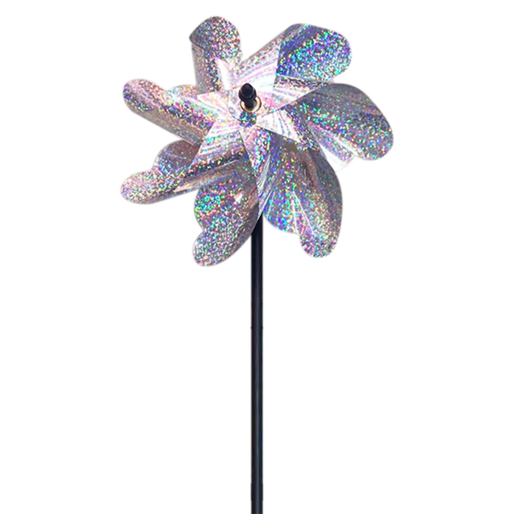 

Leaves Bird Repeller Windmill Reflective Sparkly Decorative Windmill Exquisite Eco-friendly Durable Non-toxic for Outdoor Garden