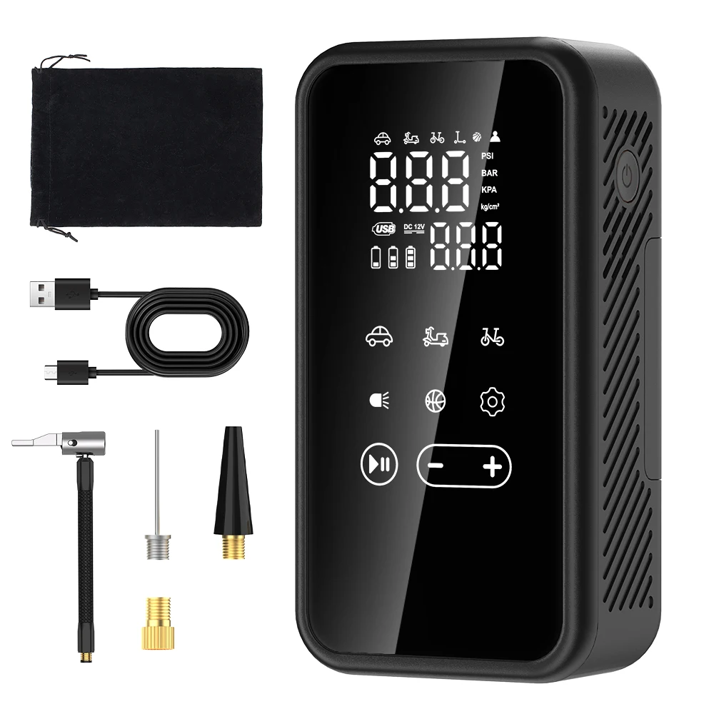 Air Pump YIJU Touch Screen Wireless Portable Electric Tire Inflator For Car Bicycle Motorcycle Air Compressor Injector