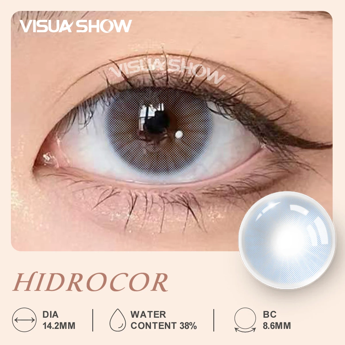 

VISUASHOW Hot Sale Natural Color Contact Lenses 1Pair Half Year Colored Contact Lens Myopia Lenses Big Eye Lenses Fast Shipping