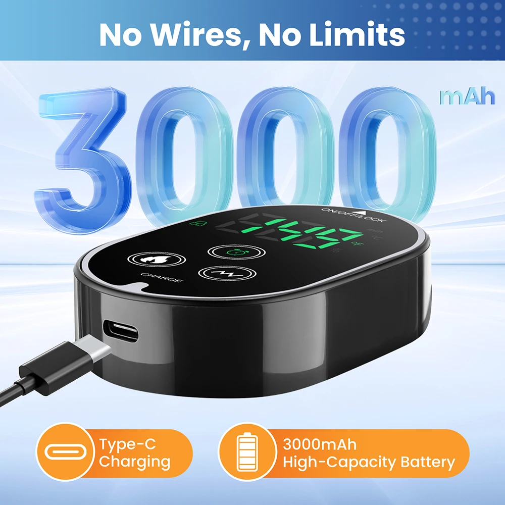 Rechargeable Heated Vibrating Ankle Wrap Massager with 3 Adjustable Intensity Levels And 4 Temperature Settings for Foot Care