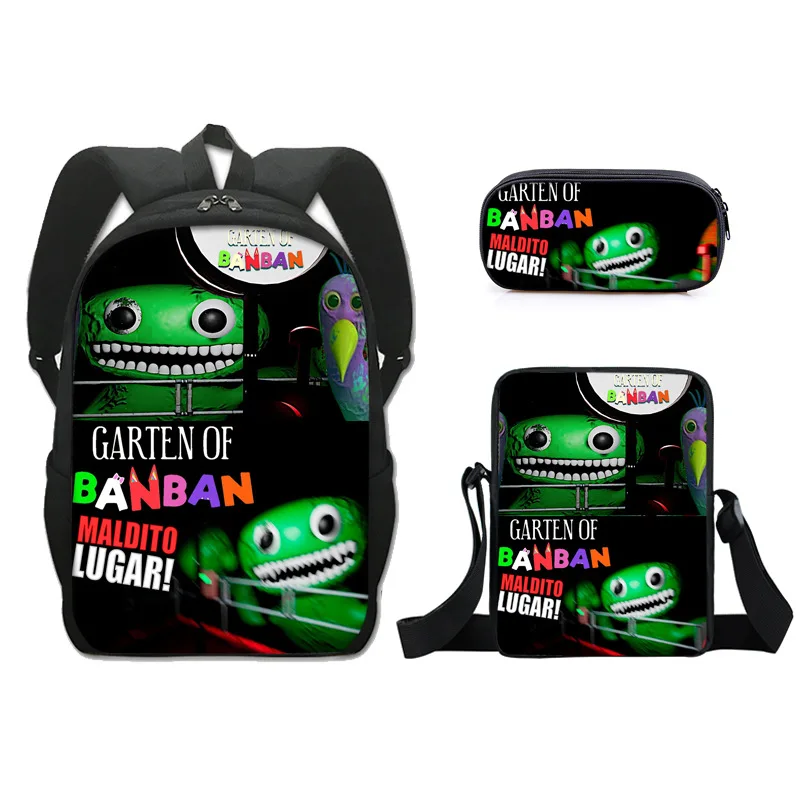 3pcs/set Garten of Banban Backpack Primary Middle School Students Boys Girls Schoolbag 3D Print Cartoon Anime Travel Laptop Bag