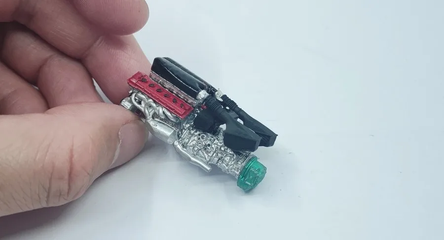 1/64 1/43 1/87 Resina Fatta A Mano Fxxk La Car Engine V12 Garage Scene