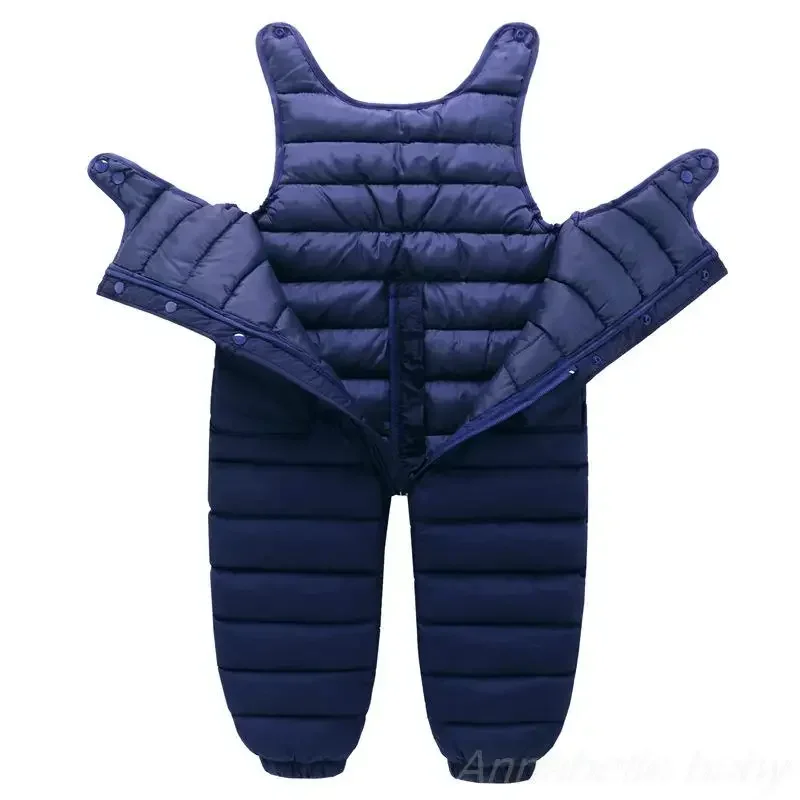 Toddler Kids Down Snow Suit Bib Overalls for Girl Boy Lightweight Down Jumpsuits Ski Bibs Pants Thick Warm Onesie Trousers