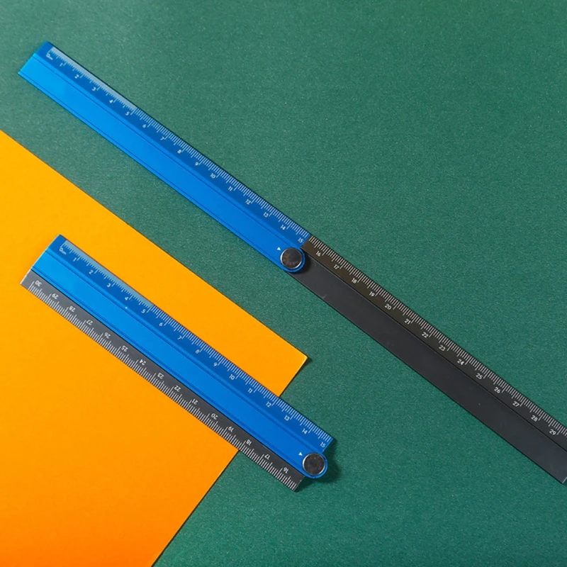 Measuring Ruler Aluminum Alloy Foldable Ruler Simple Folding Metal Stationery Rule Measuring Tool 30cm