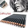 14Pcs/pack Drawing Pen Ultra Fine Line Marker Black Sketch Pen 6H 4H 2H HB B 2B 3B 4 B 5B 6B 7B 8B 10B 12B Art Marker Pencil 3