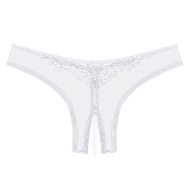 Women Panties Female Transparent Sexy Underpants Women Thin Intimate Underwear With Beautiful Pearl Mystery G-String Fahion Panties