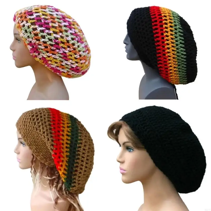 M6CC Knit Slouchy Hat knit Hat Warm Chunky Cable Knit Skullies Bonnet hat Baggy Slouchy Skull