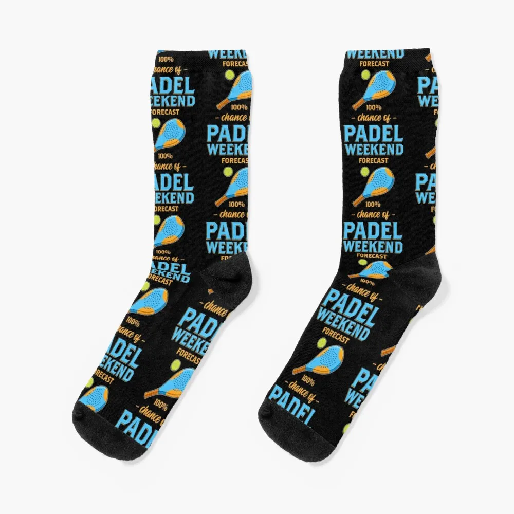 Weekend Forecast Paddle Tennis Padel print Socks Socks For Men Cool Socks Compression Socks Women weekend for men