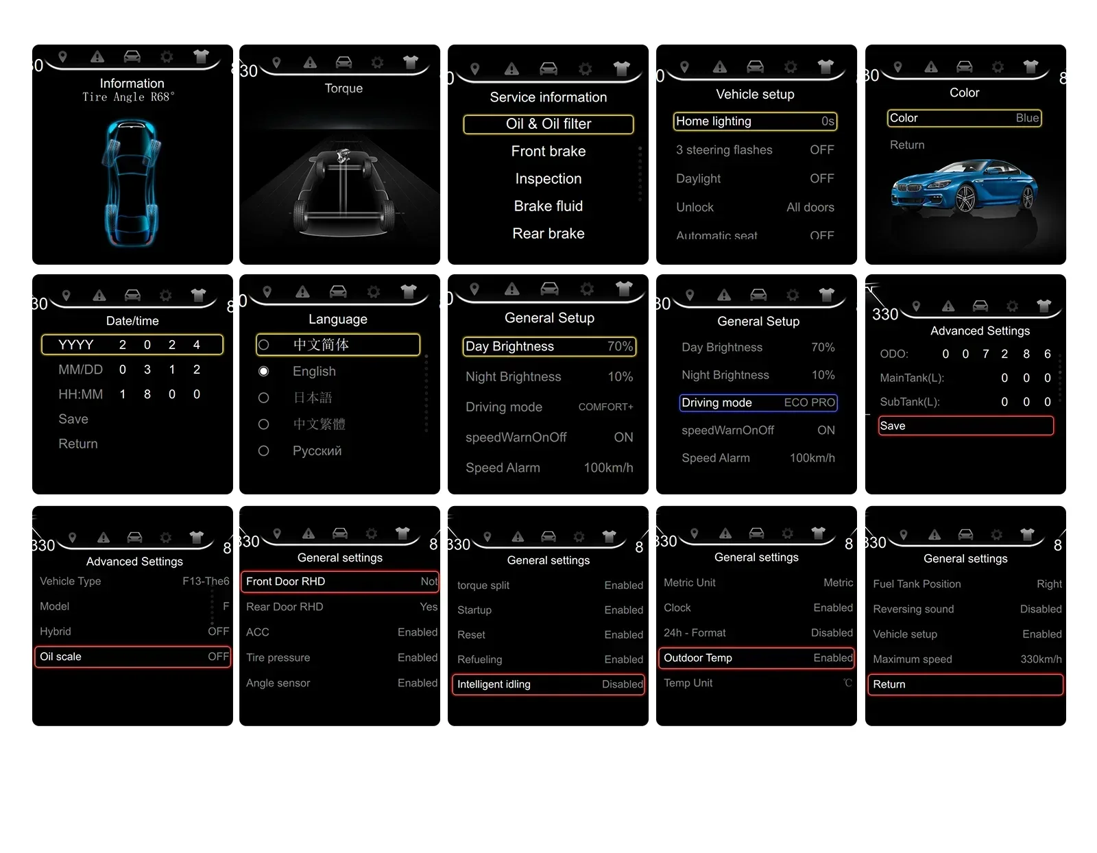 BMW 1 시리즈 X1 X2 F20 F52 F22 F45 X1 F48 F49 X2 F39 클러스터 대시보드 속도계 계기판 디지털 리눅스 신제품