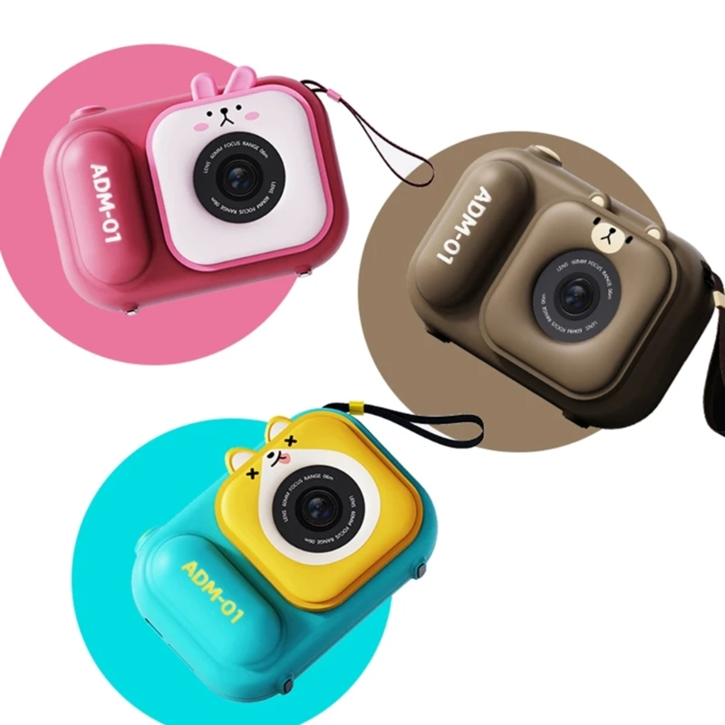 Safe and Portable Cartoon Children's Camera with Soft Silicone 32GB Memory Card for Outdoor Adventures