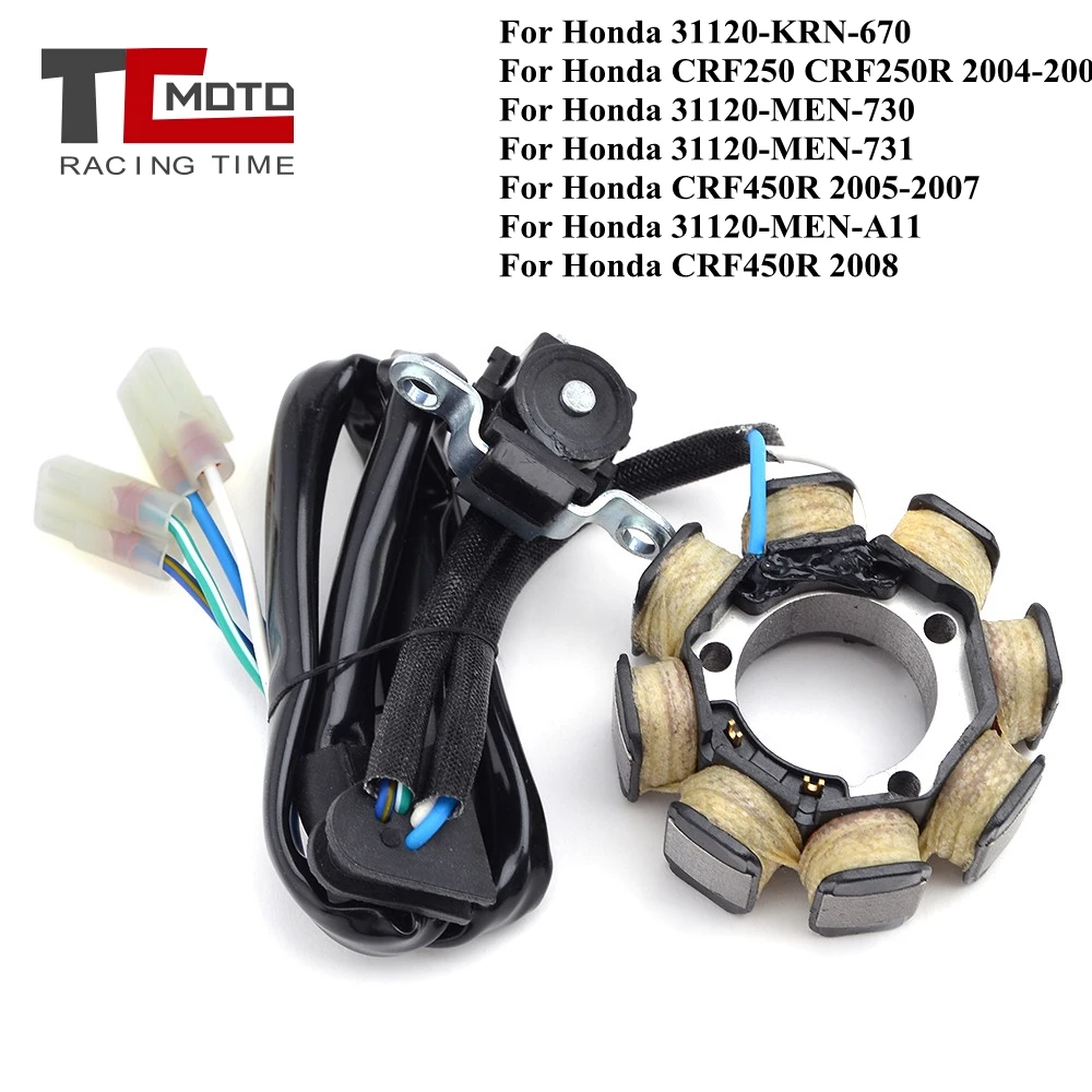 Moto Magneto Generatore Statore Bobina 8 Poli Per La Honda Crf250 Crf250R Crf450R 2008 Crf 250R 450R 250 450 R 31120-Men-A11