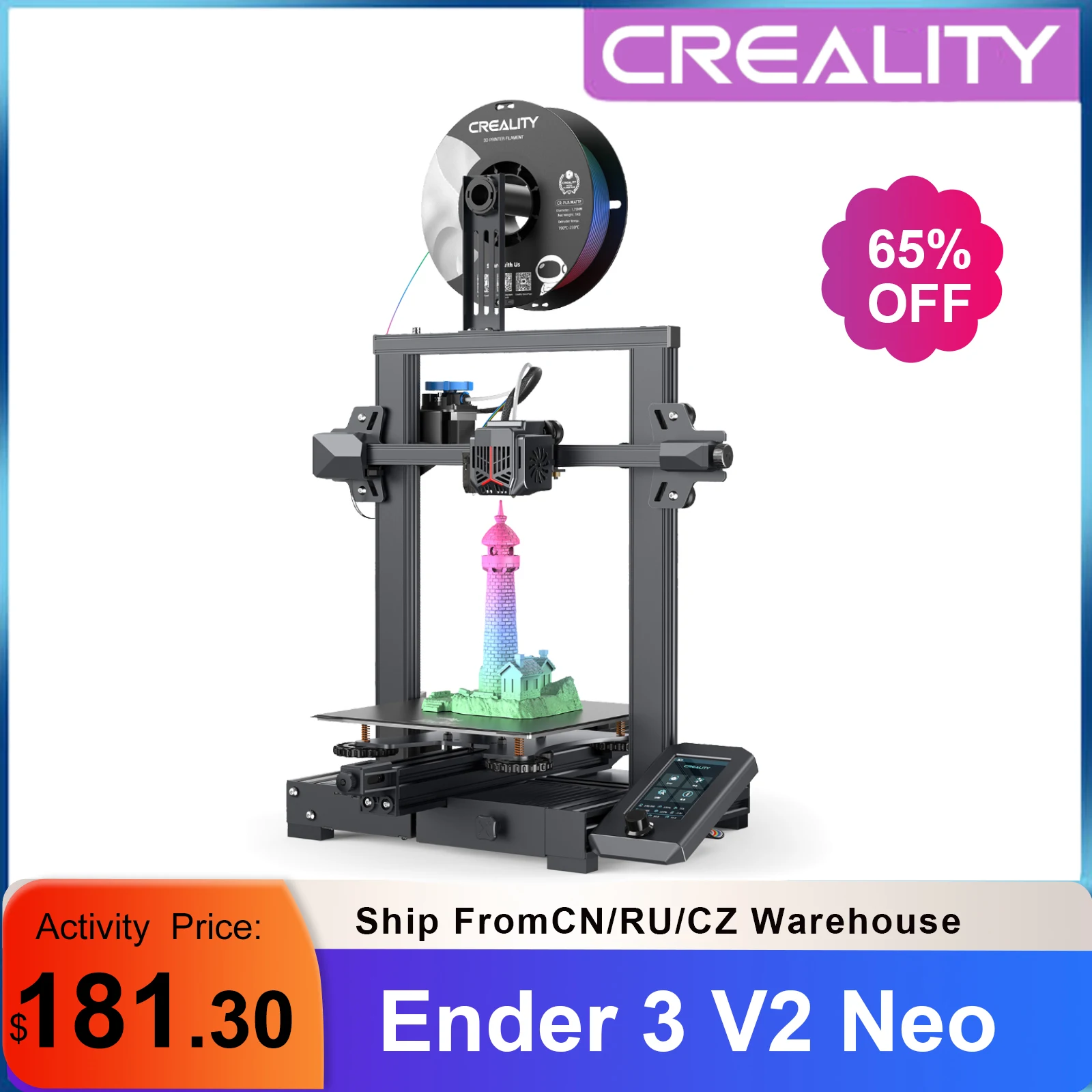 Creality Ender-3 V2 Neo 3D Printer CR Touch Auto-leveling