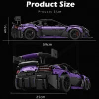 IN STOCK MOC Technical 1:8 Purple Sports Car Building Blocks Assembling Bricks Model Toys for Children Birthday Gift Set 6