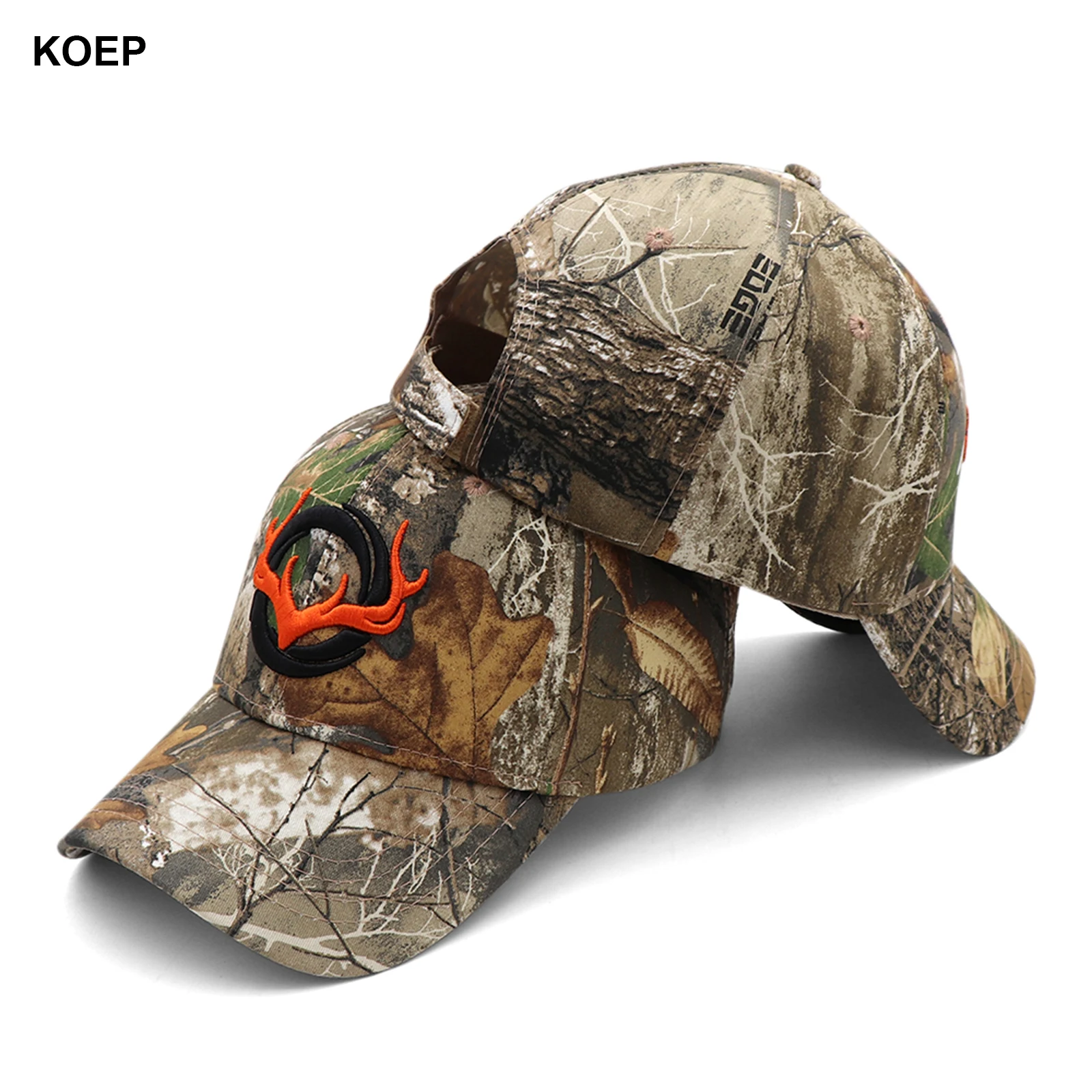 KOEP New Camo Baseball Cap Fishing Caps Men Outdoor Hunting Camouflage Jungle Hat 3D Deer Embroidery 3