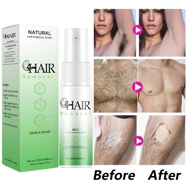 Hair removal spray Hair growth removal inhibitor 2 Minutes Fast Hair Removal Spray Painless Hair Growth Inhibitor Arm Armpit Leg Permanent Depilatory for Men Women Repair Care
