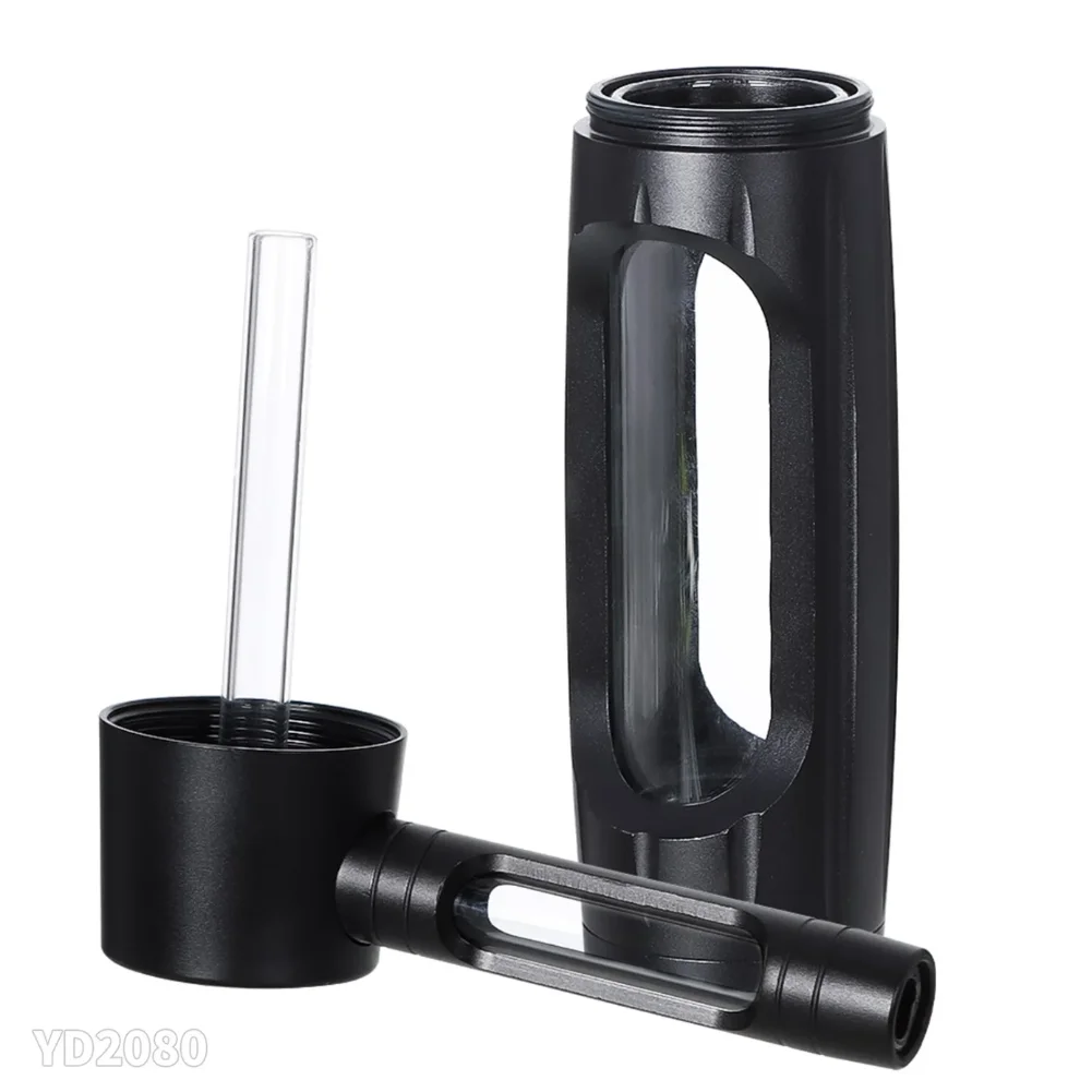 Portable Metal Smoking Pipe with 155mm Glass Bowls for Smoke Accessories