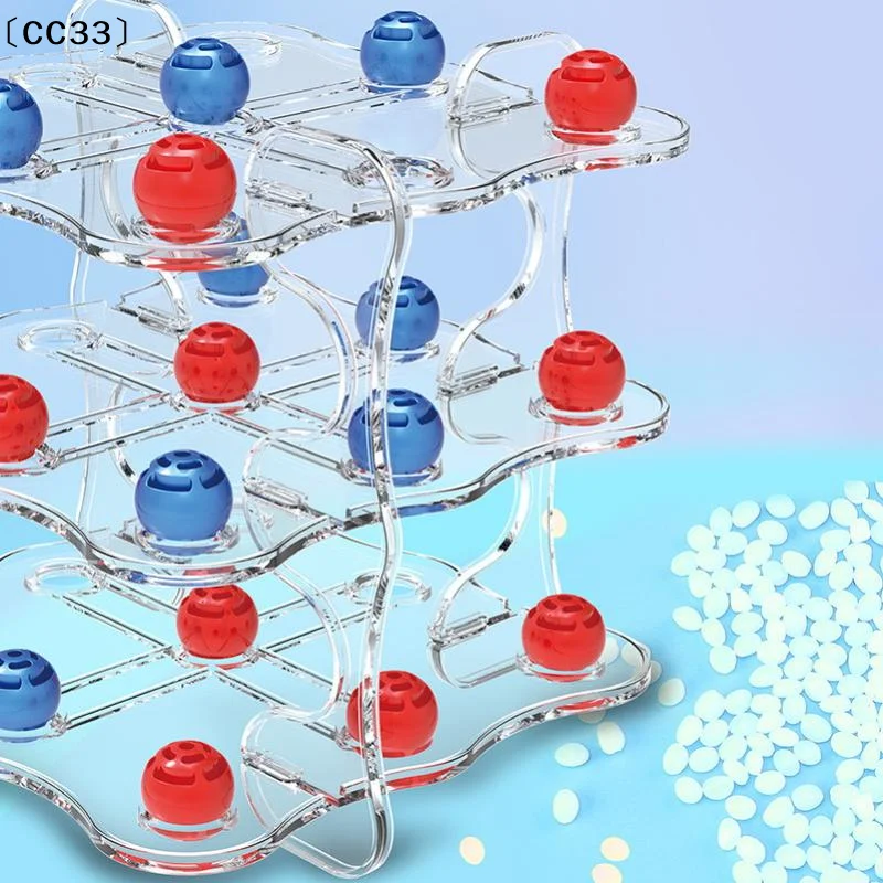 1 세트 인터랙티브 체스 보드 게임 장난감 3D TIC-TAC-TOE 게임 재미있게 플레이할 수 있는 교육용 장난감 사각형 전략 테이블 게임〔CC33〕