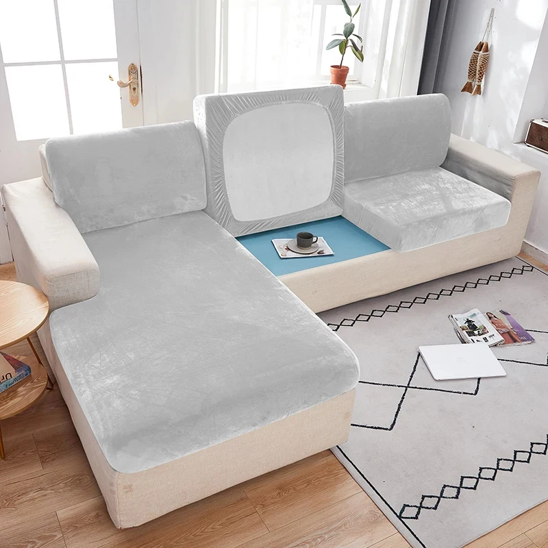 Luxurious Velvet Sofa Seat Cover - Soft, Elastic Slipcover & Furniture Protector