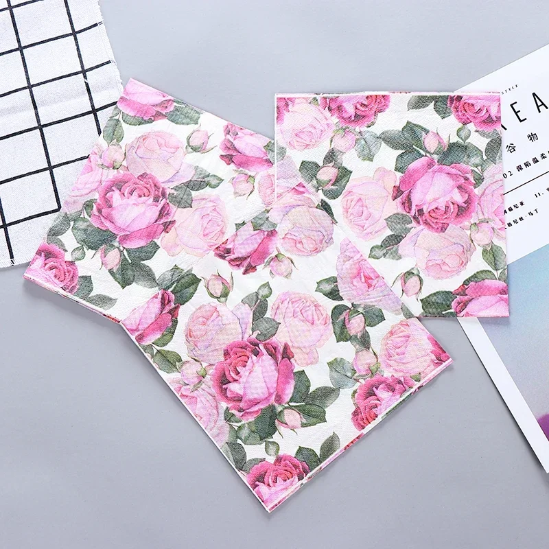 20pcs/pac 33*33cm Food-grade Colorful Printing Napkin Paper Facial Tissue Paper Wedding Placemats for Party Decoration