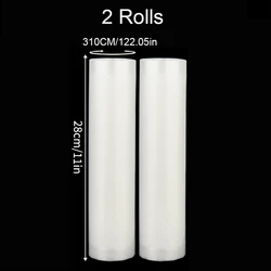 Versatile Sous Vide Vacuum Roll Bags for Food Storage and Sealing (3 - Meter Length) (28x310cm 2 Rolls)