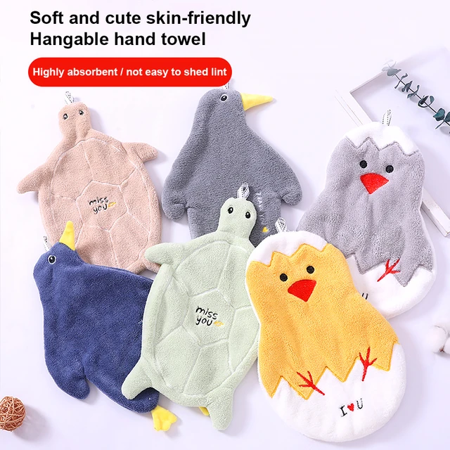 10 pcs Cute Animal Hand Towel Set Cartoon Hanging Baby Face Kids Washcloth