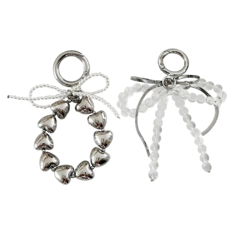 

Уникальный брелок с бантиком, украшенный бисером, брелок для ключей от автомобиля, подвесной кошелек для телефона, брелок для и