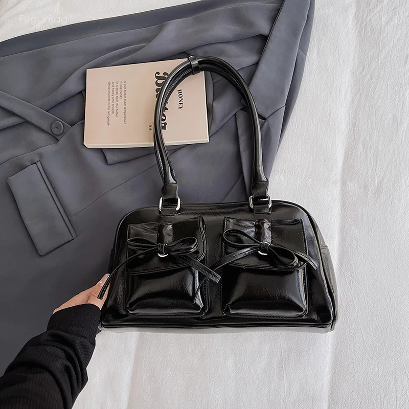 Women's Shoulder Bag Underarm Small Square Bag New Unique Design Trendy and Fashionable Bow High Appearance Dinner
