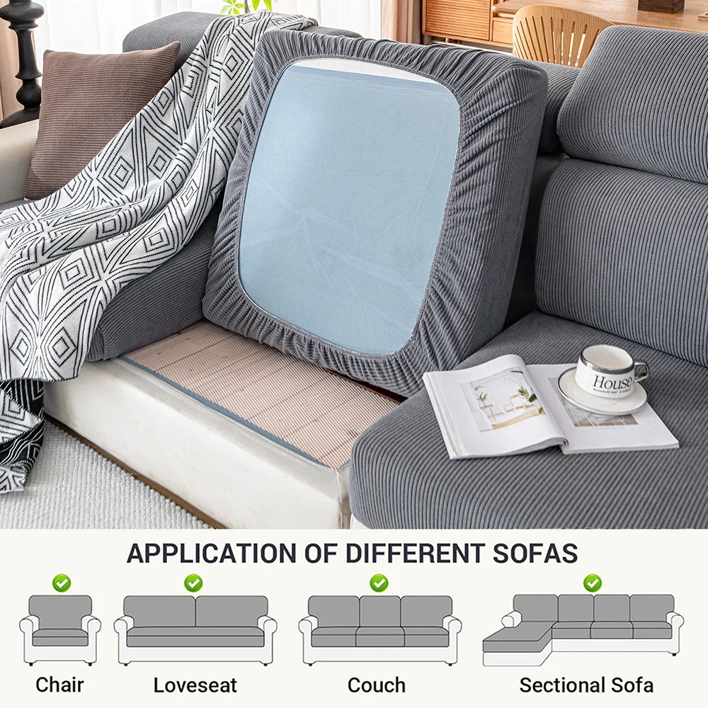 Thicken Jacquard Sofa Covers for Living Room Stretchy Removable Sofa Seat Cushion Covers Chaise Sectional Sofa Protector 2