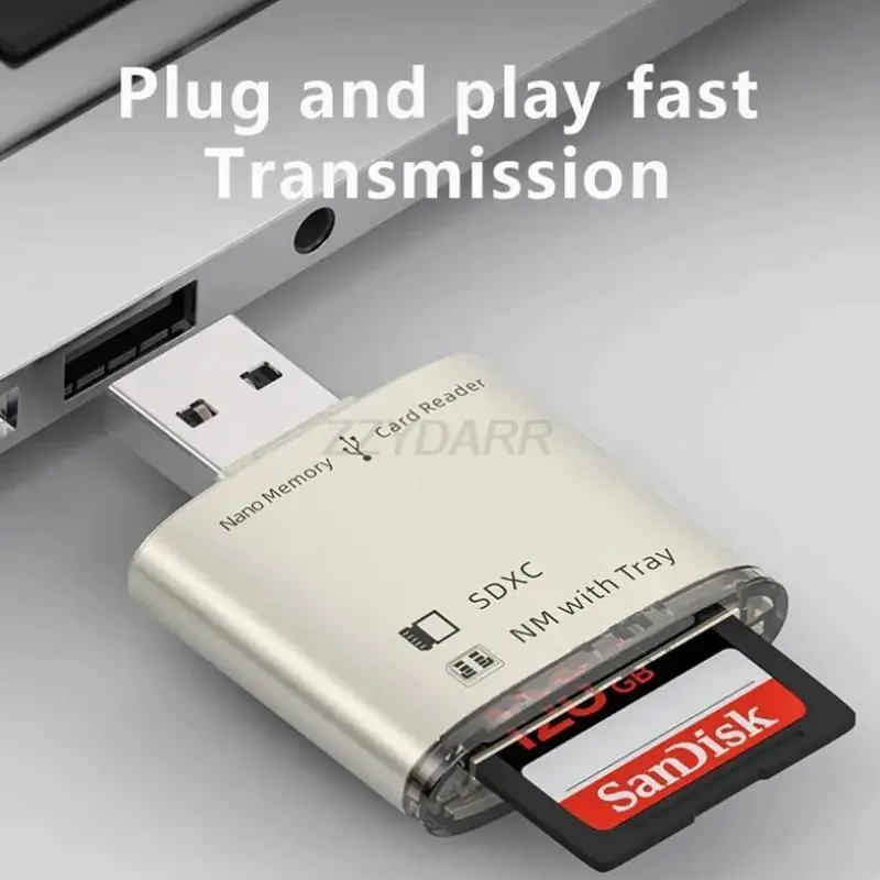 USB3.0 NM 카드 리더기 2 in 1 나노 메모리 카드 및 SD 카드 리더기 Huawei Honor 노트북 용 휴대용 USB NM 메모리 카드 어댑터
