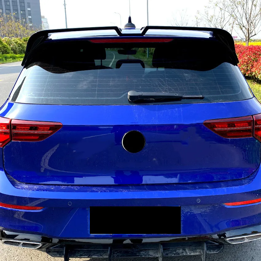 

Carbon Fiber Black Car Rear Roof Lip Spoiler Wing ABS Decoration Strips Trim For Volkswagen Golf 8 MK8 Exterior Car Accessories