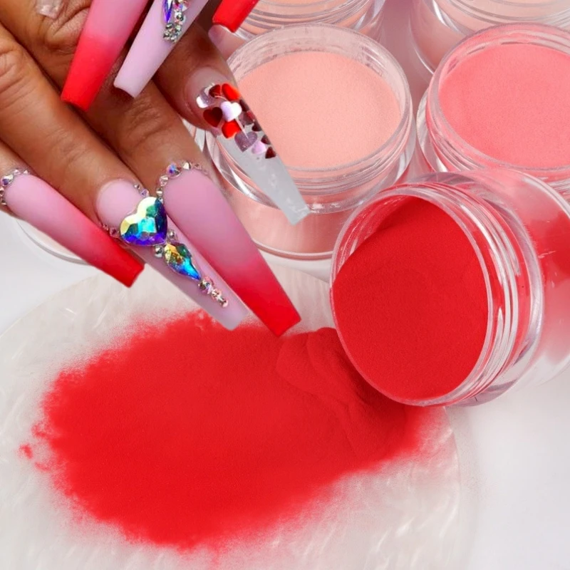 15gRedNudeAcrylicPowderNailDippingPowderExtensionCarvingFine