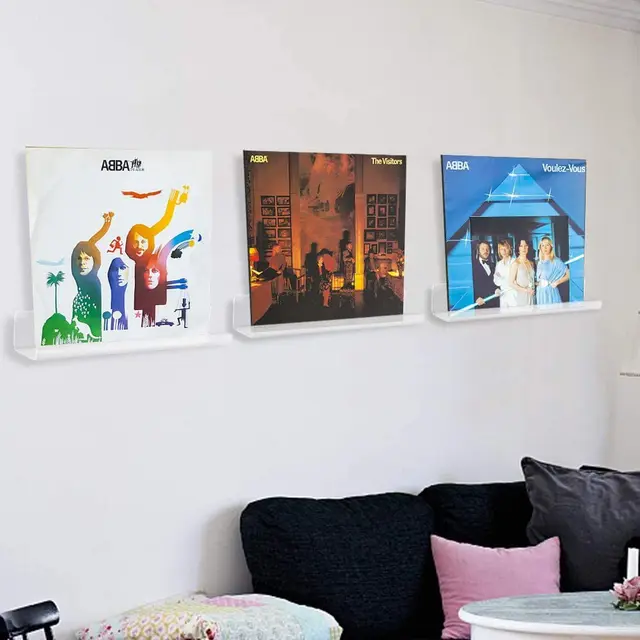 Accmuzzy Support mural pour disques vinyles en acrylique 12 Pieces, étagère  pour