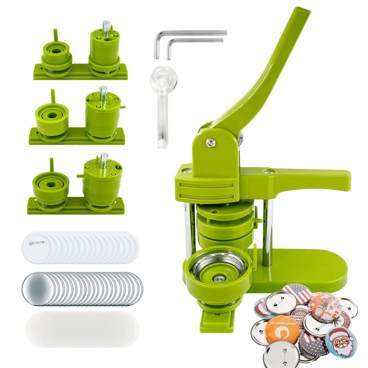 DIY Pin Badge Button Maker Machine 25mm 32mm 58mm Interchangeable Molds Press Punch Kit for Badge Making Supplies