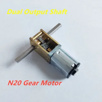 3V/6V/12V podwójny/pojedyncze wyjście reduktor przekładni N20 niska prędkość 4 ~ 380RPM silnik Robot DC elektryczna metalowa Mini mikro silniki