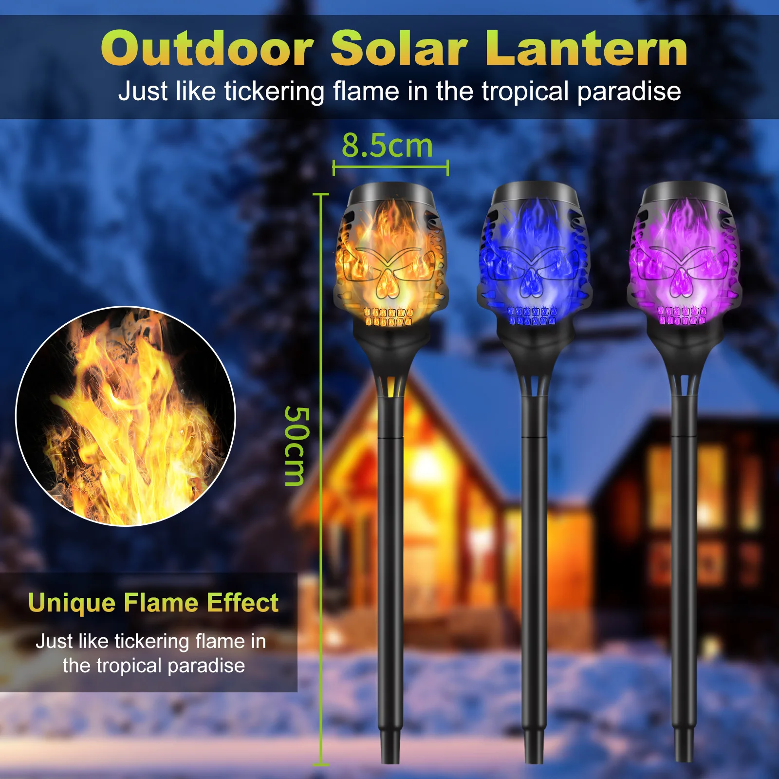 Solar Lantern Halloween Outdoor Courtyard Lantern Waterproof Garden Villa Lawn Plug in Lamp Outdoor Atmosphere Torch Lamp