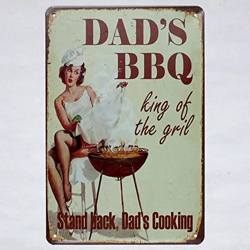

metal tin sign Dad's BBQ Bar Cafe Garage Wall Decor Retro Vintage 7.87 X 11.8 inch