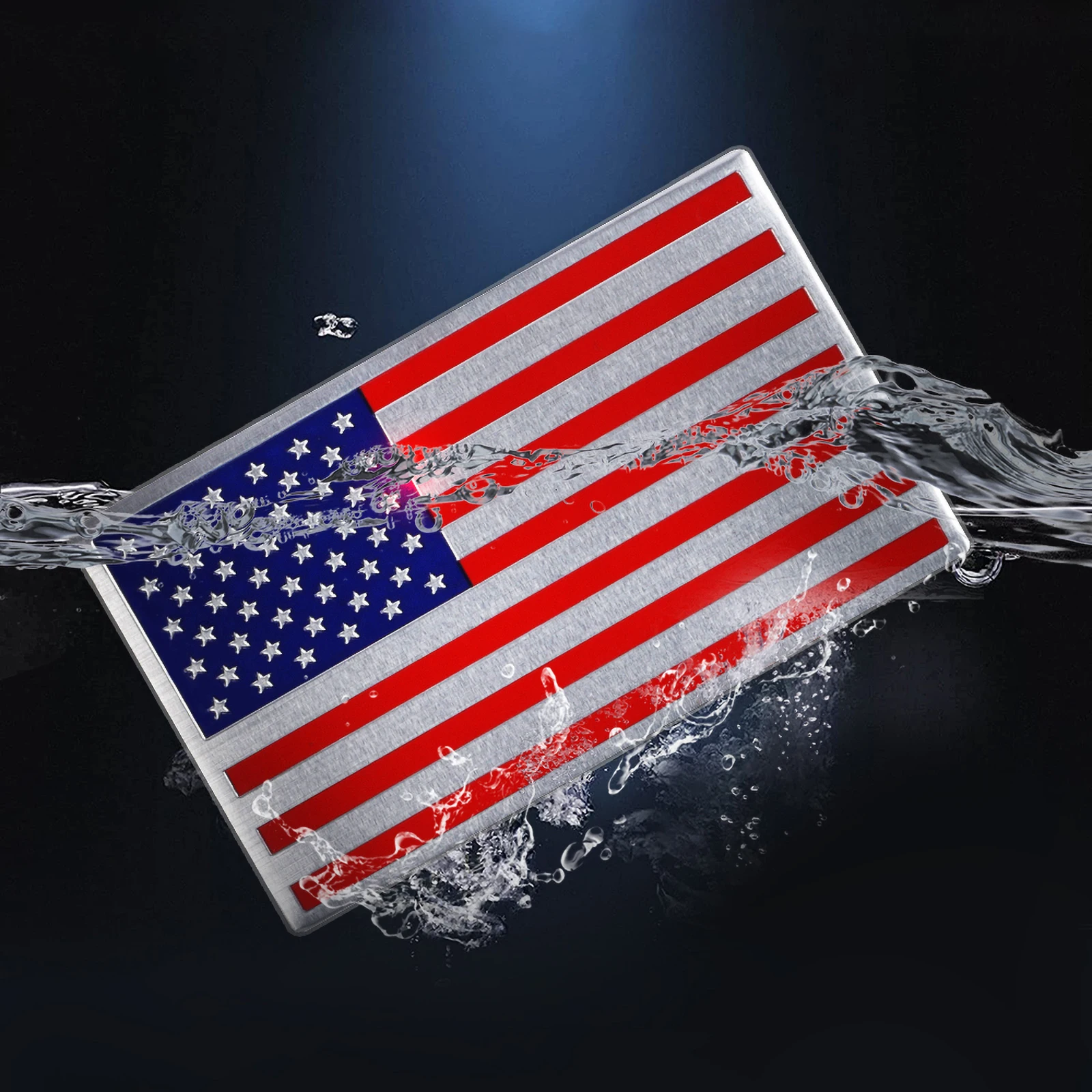 2 Pcs Autocollant Drapeau Américain 3D – Emblème Métal USA Patriotique Pour Voiture, Camion, SUV, Moto – Effet Relief Impressionnant