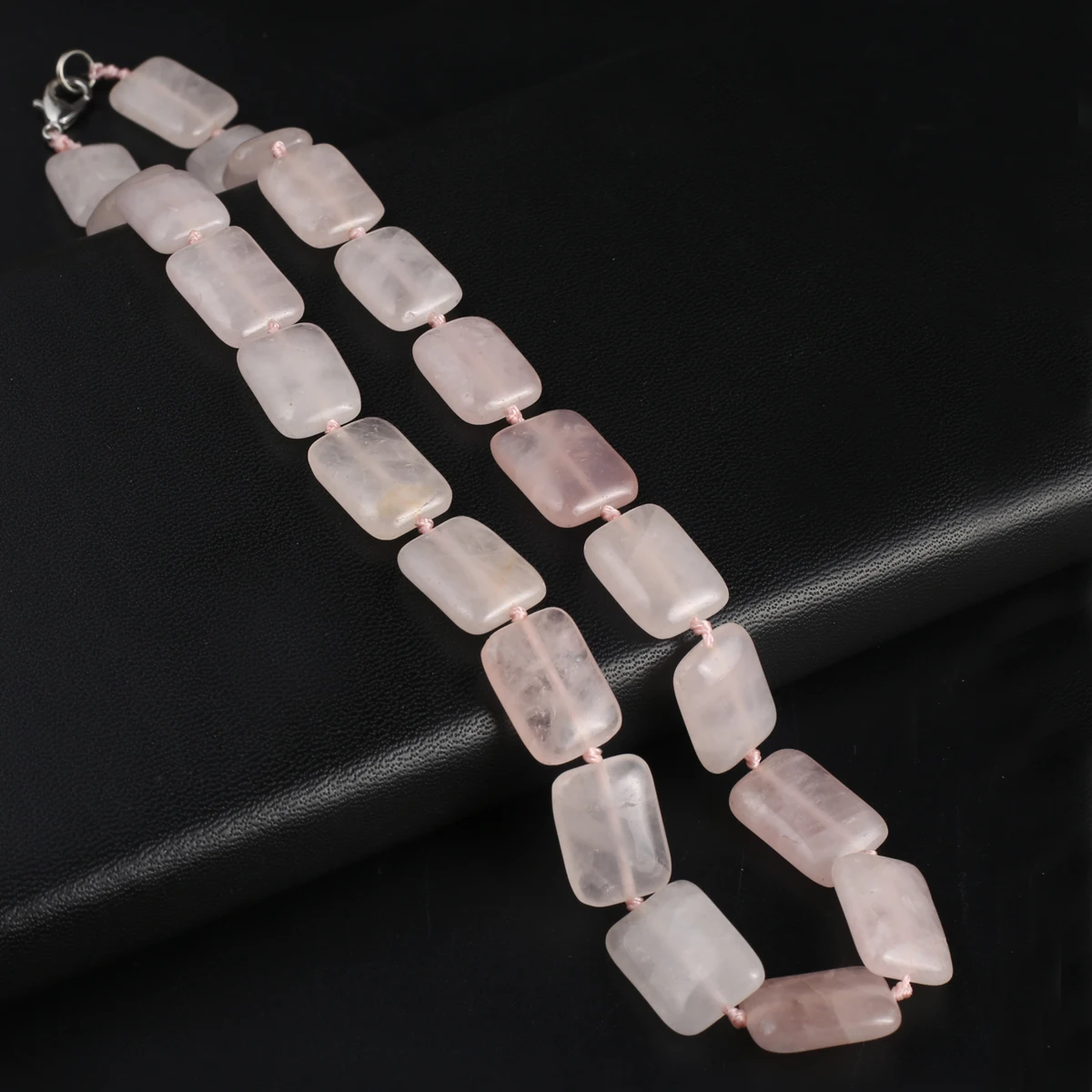 Ras de Cou Tendresse - Quartz Rose, Labradorite et Argent 925