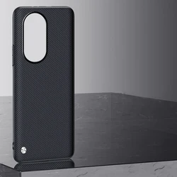 Elegant Leather & Silicone Shockproof Phone Case - Sleek Protective Cover for Reno10 5G (Black)
