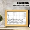 Decorative Led Light Painting USB Plug Dimming Wall Artwork Table Lamp Gift Indoor Sunlight Window Wooden Photo Night Luminous 6