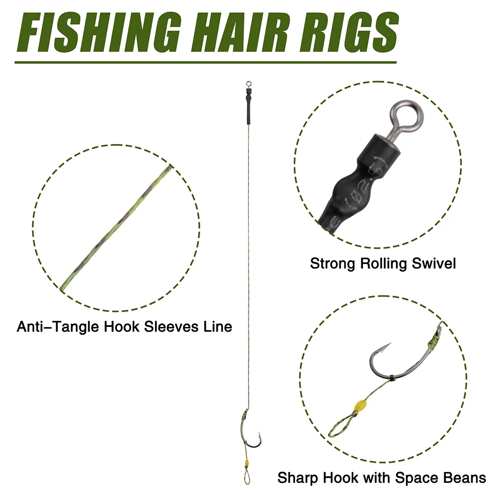 Fishing Hair Rigs, Terminal Tackle, Lure Connector, Carp Hook