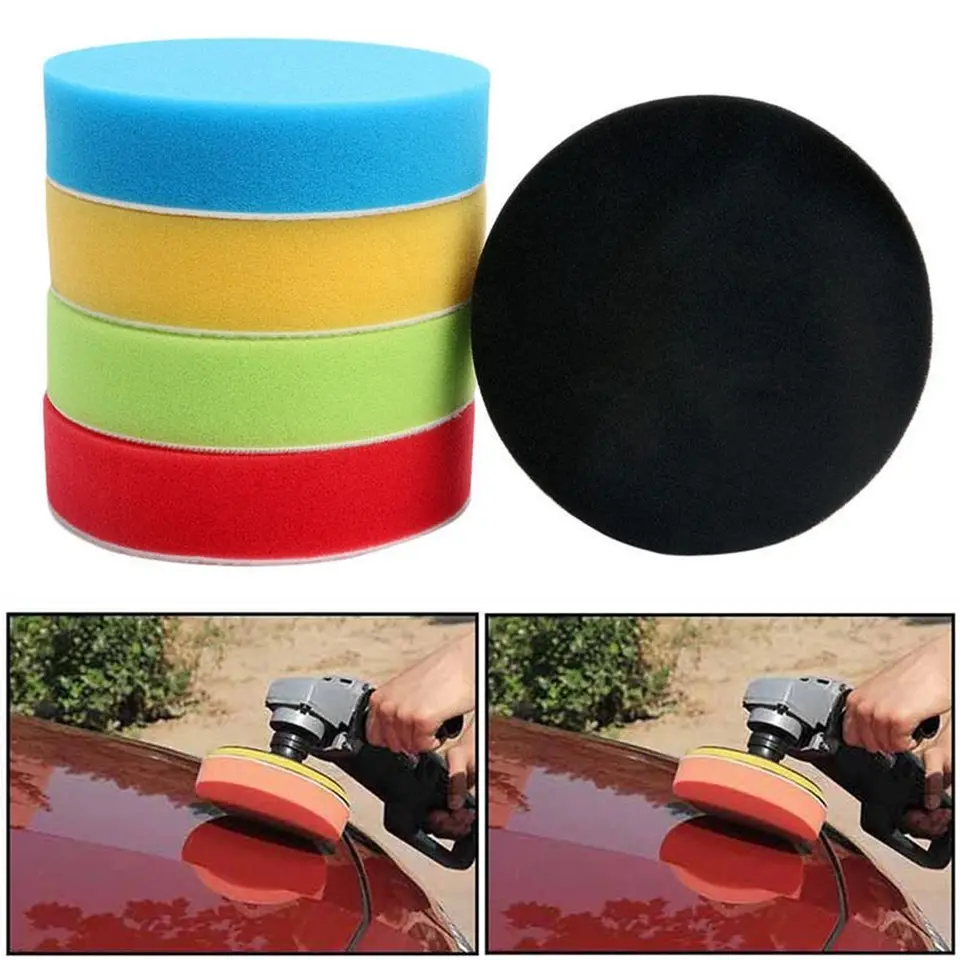 9Pcs Tampone per Lucidatura Tamponi di Spugna per Lucidatura Tamponi per Ceretta Lucidatura 150mm Diametro Set di Strumenti di Pulizia Kit per Auto Barca