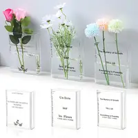 Water Planting Plants Vase Acrylic Book Vase for Water Planting Flowers Aesthetic Home Office Decoration Gift for Book Lovers 1